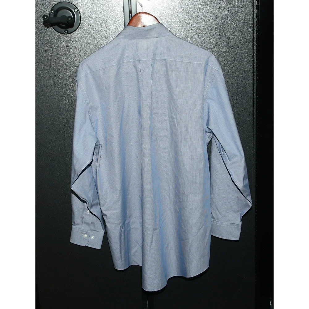 Brooks Brothers 346 Mens Shirt 16 2/3 Blue Check, Button Down, Non-Iron, Regular